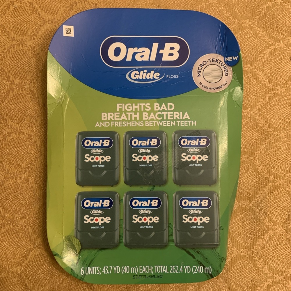 Oral-B Glide Dental Floss Scope Mint Flavor 43.7 yd Ea, VALUE 6 PACK